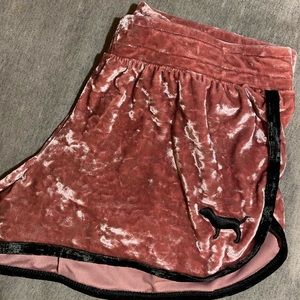 PINK velvet shorts